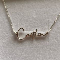 Oak And Luna Silver Name Necklace ‘Caitlin’ Oak And Luna Name Necklace, Luna Name, Oak And Luna, Luna Jewelry, Jewelry Name, Silver Name Necklace, Name Necklace, Womens Jewelry Necklace, Jewelry Necklaces