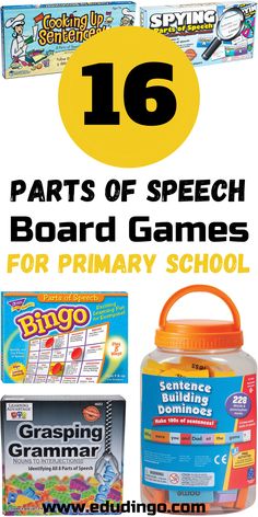 the words, parts of speech board games for primary school