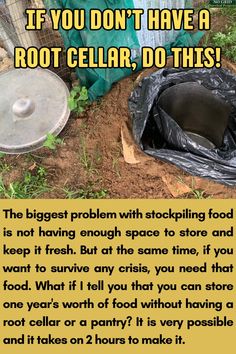 an advertisement with the words if you don't have a root cellar, do this