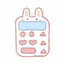 a drawing of a calculator with bunny ears