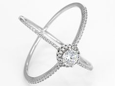 ella Luce ® white diamond simulant 1.25ctw round, rhodium over sterling silver ring. Measures approximately 13/16"L x 1/16"W and is not sizeable. The diamond equivalent weight is .91ctw. Halo Ring With Pave Setting In Cubic Zirconia, Cubic Zirconia Halo Ring With Pave Setting, Silver Cubic Zirconia Halo Ring With Pave Setting, Sterling Silver Diamond Ring With Round Stone And Accents, Sterling Silver Diamond Ring With Accents, Silver Halo Ring With Pave Setting And Round Cut, Silver Halo Ring With Pave Setting, Sterling Silver Rings With Diamond Accents, Modern Cubic Zirconia Diamond Ring With Halo Setting