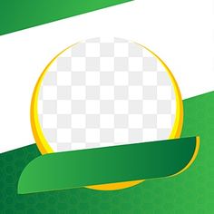 a green and white banner with a gold medal on it, against a checkered background