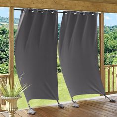 PRICES MAY VARY. READY MADE: Package includes 2 panels + 4 same-colored weighted bags (ONLY BAGS). Each panel is 52 inches wide and total width is 104 inches. Rustproof grommet on the top with 1.6" inner diameter, universal fit to most of curtain rods. WINDPROOF: New-design outdoor windproof curtains. Provide 4 empty bags, you can add weights to the bags by putting ballast or others. Then attach the weighted bags to the lower left and right corners of the curtain to prevent from wind blowing. MU Outdoor Gazebo Curtains, Pergola Porch, Door Pergola, Gazebo Curtains, Deck Canopy, Outdoor Curtains For Patio, Pergola Curtains, Curtain Weights, Thick Curtains