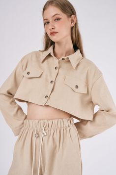 storets.com Emery Cord Cropped Jacket/Shirt Dusty Rose Color, Jacket Shirt, Cropped Jacket, Charcoal Color, Rose Color, Crop Jacket, Beige Color, Shirt Jacket, Cool Outfits