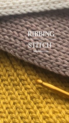 the knitting stitch is being worked on