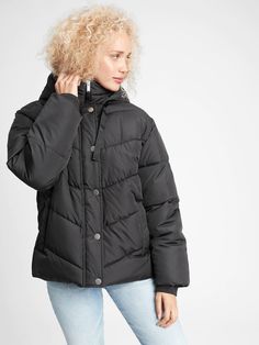 ColdControl Max Puffer Jacket | Gap Factory Puffer Jacket, Medium Weight, Stand Collar, High Performance, Insulation, Gap, Puffer, Winter Jackets, Long Sleeves