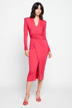 Bailey 44 Lorena Dress In Campari - Bailey/44 Elegant Midi Dress, Elegant Midi Dresses, Midi Dress, Hair, Dresses