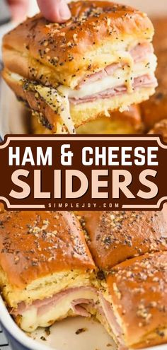 These Ham and Cheese Sliders are the best football appetizers for your Superbowl Sunday celebration! These classic sliders are made on Hawaiian rolls and with the best sauce on top. Pin this Gameday recipe! Dinner Recipes For Family, Dinner Rolls Recipe