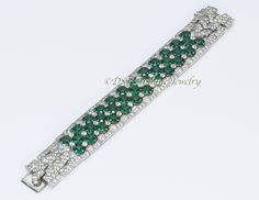 Knoll & Pregizer Art Deco Paste Bracelet Green Art Deco Bracelets As A Gift, Green Art Deco Bracelets For Gift, Art Deco Bracelets Vintage, Green Art Deco Bracelet, Luxury Art Deco Jubilee Bracelet, Antique Diamond, Art Deco Interior, Affordable Jewelry, Cuff Bangles