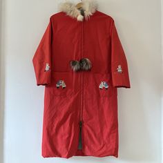 Vintage Northern Inuit Embroidered Parka Coat Jacket Lined with Wool and  Fox Fur Trim Hood Made in Canada size M Excellent Condition Please view pictures as part of the description, all vintage items are final sale. Please visit my other vintage collectibles in my shop : https://www.etsy.com/ca/shop/Sewfunky?ref=shop_sugg§ion_id=31004548 Northern Inuit, Winter Coat Parka, Wool Winter Coat, Wool Coat Women, Fur Parka, Vintage Winter, View Pictures, Vintage Collectibles, Parka Coat