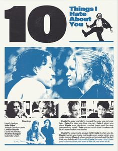 an advertisement for the movie ten things i hate about you