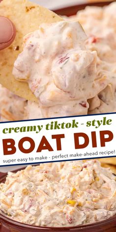 creamy tik tok - style boat dip is the perfect appetizer for any party