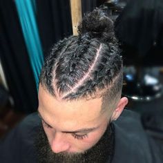 Stylish Braids, Best Braid Styles, Bun Styles, Cool Braid Hairstyles, Men's Hairstyles, Mens Braids, Mens Braids Hairstyles