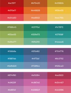 the color chart for different colors