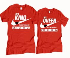 King and Queen Couple Shirts, Matching Anniversary Shirts, Valentines Day | eBay