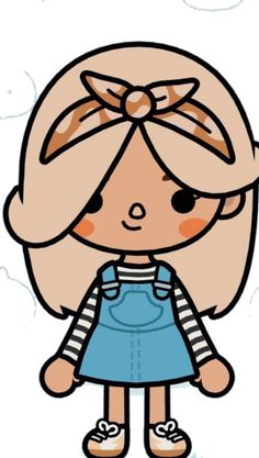 a cartoon girl with an apron on her head