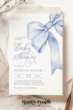 Blue Bow Boy Baby Shower Baby Shower Invitation Cards Template, Boy Baby Shower Themes Winter, Baby Shower Unique Ideas, Baby Shower Themes Winter, Baby Shower Themes Spring, Baby Shower Invites For Boys, Baby Shower Themes Boy, Neutral Baby Shower Themes, Spring Baby Shower Themes