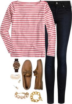 stripes and sperrys College Outfits Preppy, College Outfits Spring, College Outfits Winter, College Outfits Summer, Fall College Outfits, Preppy Casual