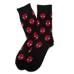 Dress from head to toe in your favorite superhero's logo, with our Spider-Man Favorites Gift Set. The 100% silk tie is scattered with Spider-Man's mask, and the matching moisture-wicking socks ensure your feet stay comfy and cosy all day - perfect for fighting crime. Officially licensed by Marvel. Man Socks, Navy Socks, Dr Shoes, Beautiful Sandals, Black Socks, Cute Socks, Sock Gifts, Dress Socks, Trendy Shoes