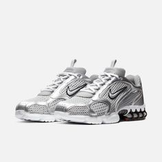 Style No. CJ1288-001 Color: Light Smoke Grey/Metallic Silver/Black First released in 2003, the Nike Air Zoom Spiridon Cage 2 is as relevant today as it was back in the day. Featuring OG design lines and a caged Zoom Air unit, it gives you a responsive ride with early 2000's style. Nike Air Zoom Spiridon Cage 2 Men's Shoes. Nike Spiridon Cage 2 Outfit, Nike Air Zoom Spiridon Cage 2, Shoes Reference, Nike Air Zoom Spiridon, Ideal Male Body, Early 2000s Style, 11th Grade, Preppy Shoes, Pretty Shoes Sneakers