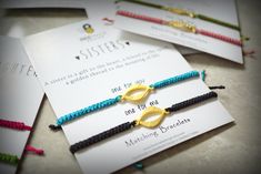 "☆*･゜ﾟ･* ♥ Spend over 100 usd and get a free upgrade to express shipment ♥ *･゜ﾟ･*☆ You can also receive the card with the quote \"First my daughter, forever my friend\", please contact if you wish to receive your bracelets with this option ✼ This listing includes two handmade macrame bracelets with a charm of your choice and a gift card. You can have both bracelets with same color or different. ✼ This is a great gift for your mother (or daughter) and yourself. It is truly a beautiful way to cele Mom Birthday Gift From Daughter, Bracelet For Mom, Twins Gift, 2nd Birthday Gifts, Twins Birthday, Bff Birthday Gift, Bff Birthday, Mother Daughter Gifts, Gifts For Your Sister