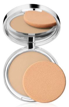 What it is: A powder and foundation combined in one portable compact that offers moderate-to-full coverage and a matte finish. Who it's for: Ideal for those with dry and combination skin types.What it does: The long-wearing, full-coverage powder works as an over-foundation finisher or as a powder foundation. Its formula is extra-clinging for double coverage. It is resistant to both sweat and humidity and is a great daily solution for those with oiliness. How to use: Apply after your skin care re Clinique Powder, Pressed Powder Foundation, Finishing Powder, Pressed Powder, Makeup Reviews, Powder Foundation, Face Powder, Makeup Foundation, Hair Care Shampoo