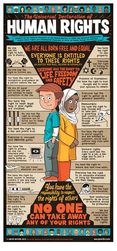 a poster with an image of two people standing next to each other and the words human rights