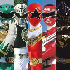 the power rangers are all different colors and sizes