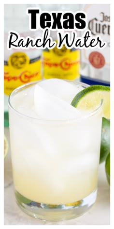 Glass of water and lime juice. Drink Ideas With Tequila, Tequila And Rum Drinks, Texas Water Drink, Texas Cocktails Drinks, Coconut Water Tequila Drinks, White Tequila Drinks, Tequila And Tonic Drinks, Tequila And Sparkling Water, Lime Tequila Drinks