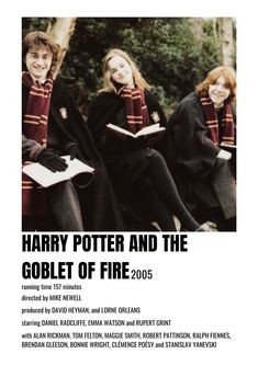 the harry potter and the goblet of fire poster is featured in this image