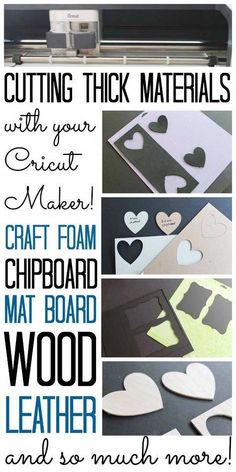 cutting thick materials with your cricut maker craft foam, cardboard mat board, wood leather and so much more