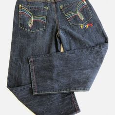 Coogi Australia Men's Black Denim Jeans 38x32 Bling Embroidery Pockets Nwot Casual Denim Jeans With Multicolor Embroidery, Casual Jeans With Multicolor Embroidery, Casual Multicolor Embroidered Denim Jeans, Coogi Jeans, Baggy Streetwear, Dark Blue Denim Jeans, Streetwear Pants, Retro Streetwear, Denim Jeans Men