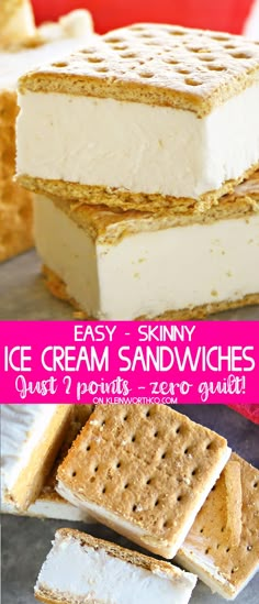 ice cream sandwich sandwiches with graham crackers on the side and an image of cheesecakes