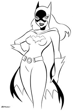 batman girl from the animated tv series, batgirl coloring pages for kids and adults