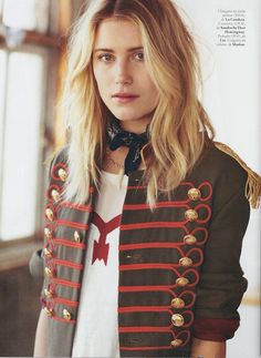 Military Inspired Fashion, Dree Hemingway, Military Chic, Band Jacket, Fashion Themes, I'm With The Band, A Jacket, Fall Coat, Military Inspired