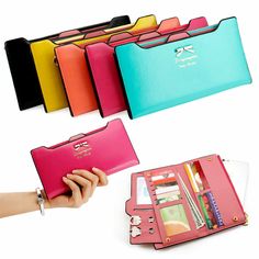 Description 100% Brand new and high quality Color: Black, Rose Red, Green, Blue, Pink, Yellow Structure: Main section comes with 18 card slots, 2 big cash holders, 1 zipper coin holder, 2 photo holders, this bag can be used for both business and casual occasion. Item type: Wallet Color: Blue, Rose, Green Size: 19.8cm*1.5cm*10.2cm(7.79"*0.59"*3.94") Material: PU Leather Package contents: 1 x Fashion Women Wallet Without Box Bow Purse, Leather Clutch Purse, Leather Clutch Wallet, Card Purse, Card Holder Case, Purse Gift, Women Leather, Credit Card Holder, Cute Bows