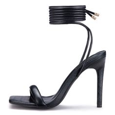 PRICES MAY VARY. 🎊🎊 Stilleto Heels: These open toe high heels for women are the perfect pair to add 4 inch to your frame, which can show off your sexy and figure to perfection, elongate your legs and rock every dress, jean, or skirt with ease! 💓 👣 Super Comfort: In well-designed sandal shoes such as women's heeled sandals that fit perfectly on the foot and prevent feet from sliding forward by the ankle tie up wrap. They are characterized by cushioned insoles and durable non-slip rubber sole Neon Pink Heels, White Heels Wedding, Tie Up Heels, Dressy Shoes, Green Heels, Open Toe High Heels, Black Strappy Heels, Sandal Shoes, Wedding Sandals