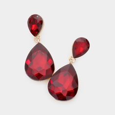 Red Crystal Double Teardrop Pageant Earrings for Little Girls Pageant Earrings, Evening Earrings, Golden Goddess, Go Pink, Bling Wedding, Head Chain, Hat And Scarf Sets, Wrist Wear, Female Clothing