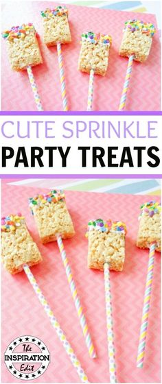 some rice krispy treats are on sticks