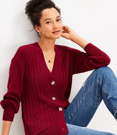 4638_Xtra Large_35266273 Cardigan Sweaters, Easy Shape, New Accessories, Cozy Cardigan, Detailed Sweater, Flattering Dresses, Cable Knit Cardigan, Dresses Pants, V Neck Cardigan