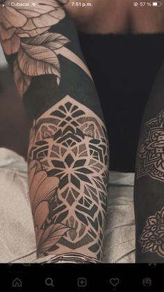 a person with tattoos on their arms and legs