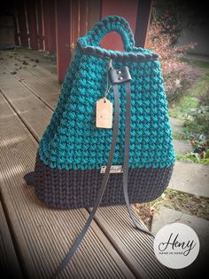 Handmade big crocheted backpack The used materials : cotton thread (5mm thickness), handmade leather strip (country of origin Hungary) Handmade Black Backpack For Travel, Handmade Black Travel Backpack, Handmade Green Backpack, Handmade Green Standard Backpack, Handmade Green Backpack For Travel, Crocheted Backpack, The Used, Black Backpack, Handmade Leather