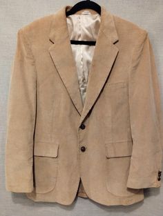 "This is a handsome Rare Vintage 70's Anthony's 100% Cotton Corduroy Blazer Sz 42R. It features a 2-button closure, flap side pockets and a center back vent. It has been gently worn and is in pristine condition. Measurements Length 31\" Shoulders 19\" Sleeves 24.5\" Chest 42\"" Corduroy Blazer, Wool Pants, Camping Shirt, Tommy Bahama, Vintage 70s, Mens Jackets, The 100, Jackets & Coats, Blazer