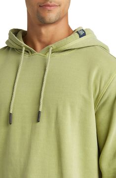 This ultracomfortable triple-ply fleece hoodie offers breathable comfort and is pigment garment dyed for a casual look. Drawstring hood Kangaroo pocket Ribbed cuffs and hem Side vents 80% cotton, 20% polyester Machine wash, dry flat Imported Sporty Acid Wash Sweatshirt With Pockets, Acid Wash Cotton Hoodie With Kangaroo Pocket, Casual Acid Wash Sweatshirt With Kangaroo Pocket, Casual Washed Hoodie For Loungewear, Washed Athleisure Hooded Hoodie, Washed Hooded Hoodie For Athleisure, Washed Athleisure Hoodie, Casual Acid Wash Hoodie With Ribbed Cuffs, Casual Washed Hoodie With Relaxed Fit