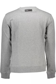 Embrace the epitome of bold style with the Plein Sport long-sleeved sweatshirt. Its striking round neck silhouette is accentuated by contrasting details, showcasing a dynamic print that makes a statement. With the iconic logo on full display, this gray sweatshirt is a blend of fashion-forward design and casual luxury. Crafted with a mix of cotton and polyester for supreme comfort and durability, it stands as a testament to your impeccable taste in trendsetting athleisure wear. Material: 52% Cott Man Logo, Look Casual, Bold Prints, Grey Cotton, Bold Fashion, Grey Long Sleeve, Grey Sweatshirt, Print Logo, Cotton Sweater