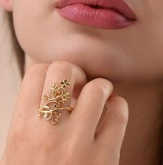 Gold Elegant Flower Ring For Promise, Elegant Flower Ring With Intricate Design As Gift, Elegant Gold Flower Ring As Promise Ring, Elegant Gold Flower Promise Ring, Elegant Hallmarked Flower Toe Ring, Elegant Gold Flower Ring With Intricate Design, Elegant 14k Stamped Flower Promise Ring, Elegant Filigree Toe Ring, Floral Ring