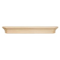 an unfinished wooden shelf on a white background