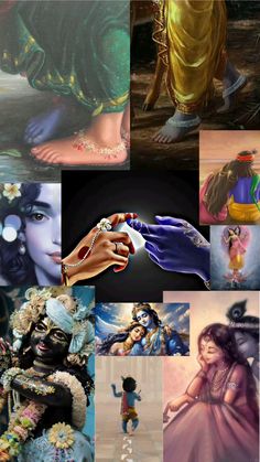 many different pictures are shown together in this collage, with one being a woman and the other is a man's hand