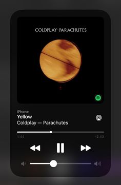 an iphone screen with the text coldplay parachutes on it