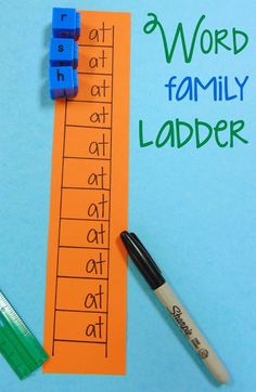 the word family ladder is next to a marker and pen on a piece of paper